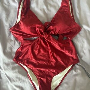 Kids Red One Piece Swimsuit